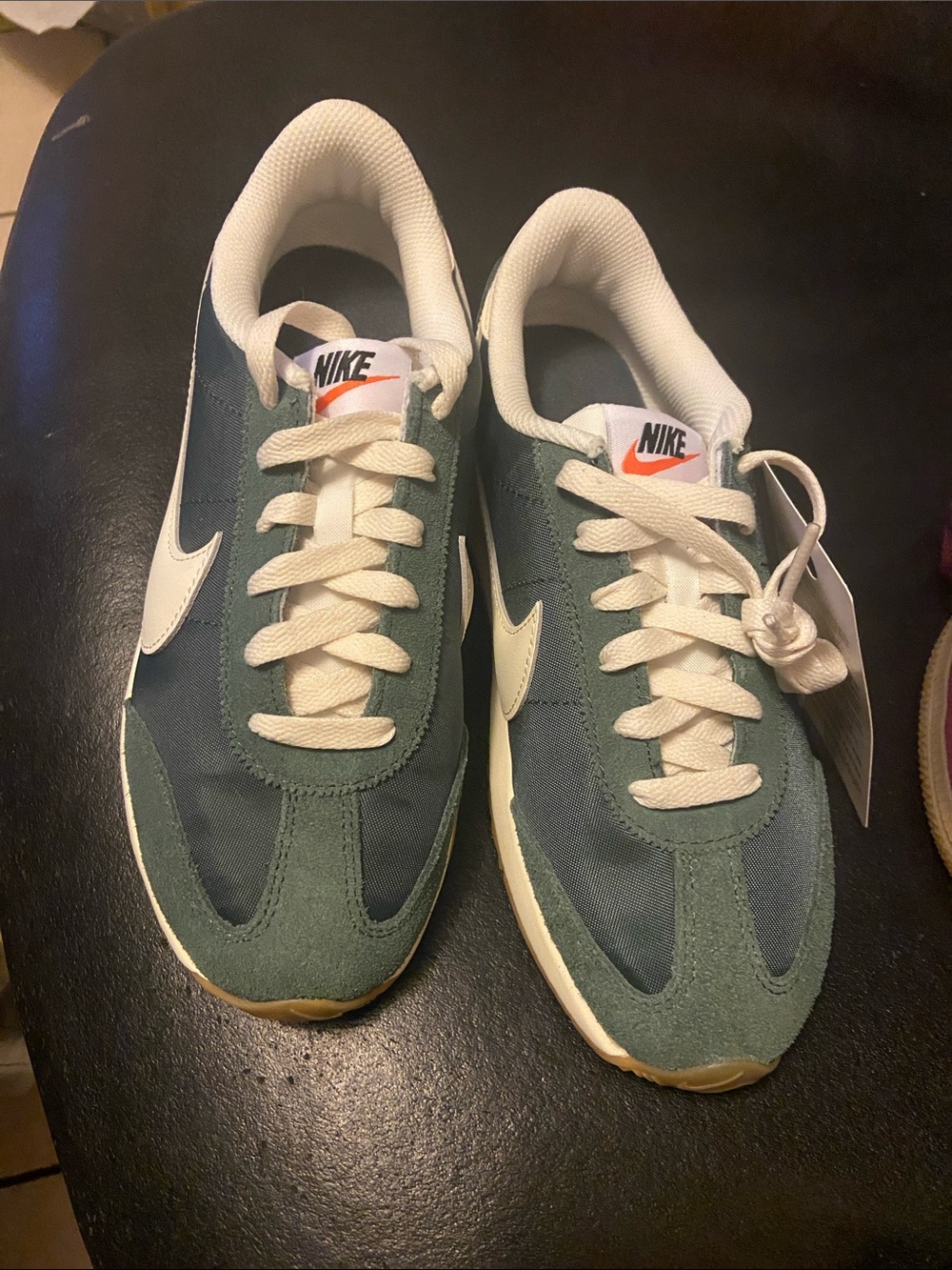 Nike Vintage-Style Sneakers in Green and White